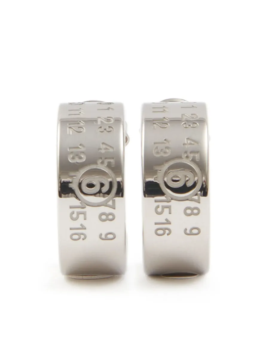 серьги-кольца Numeric с гравировкой 1