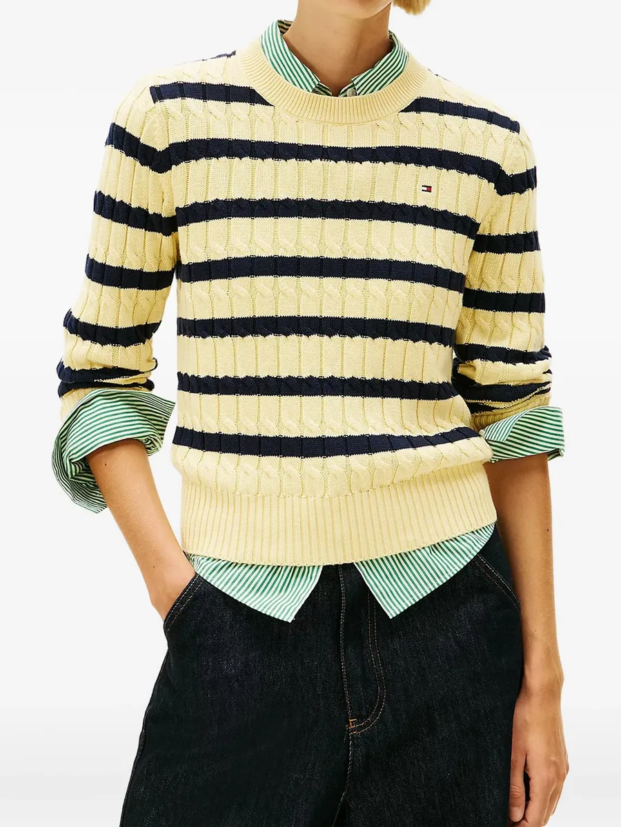 striped cable-knit sweater 5