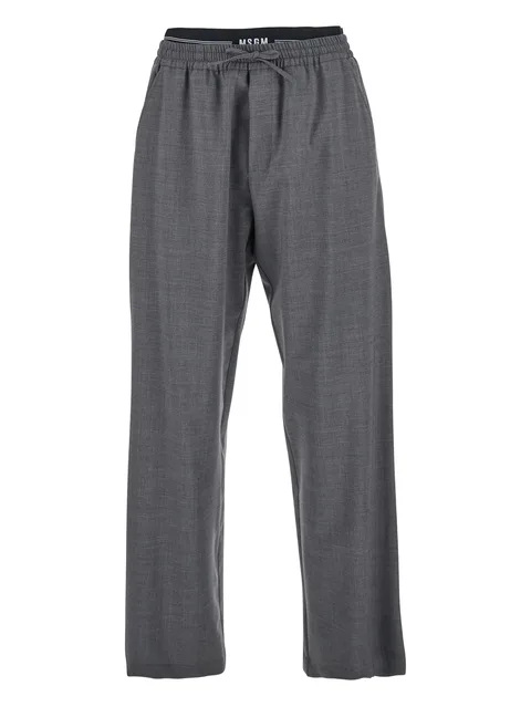 elastic-waistband trousers
