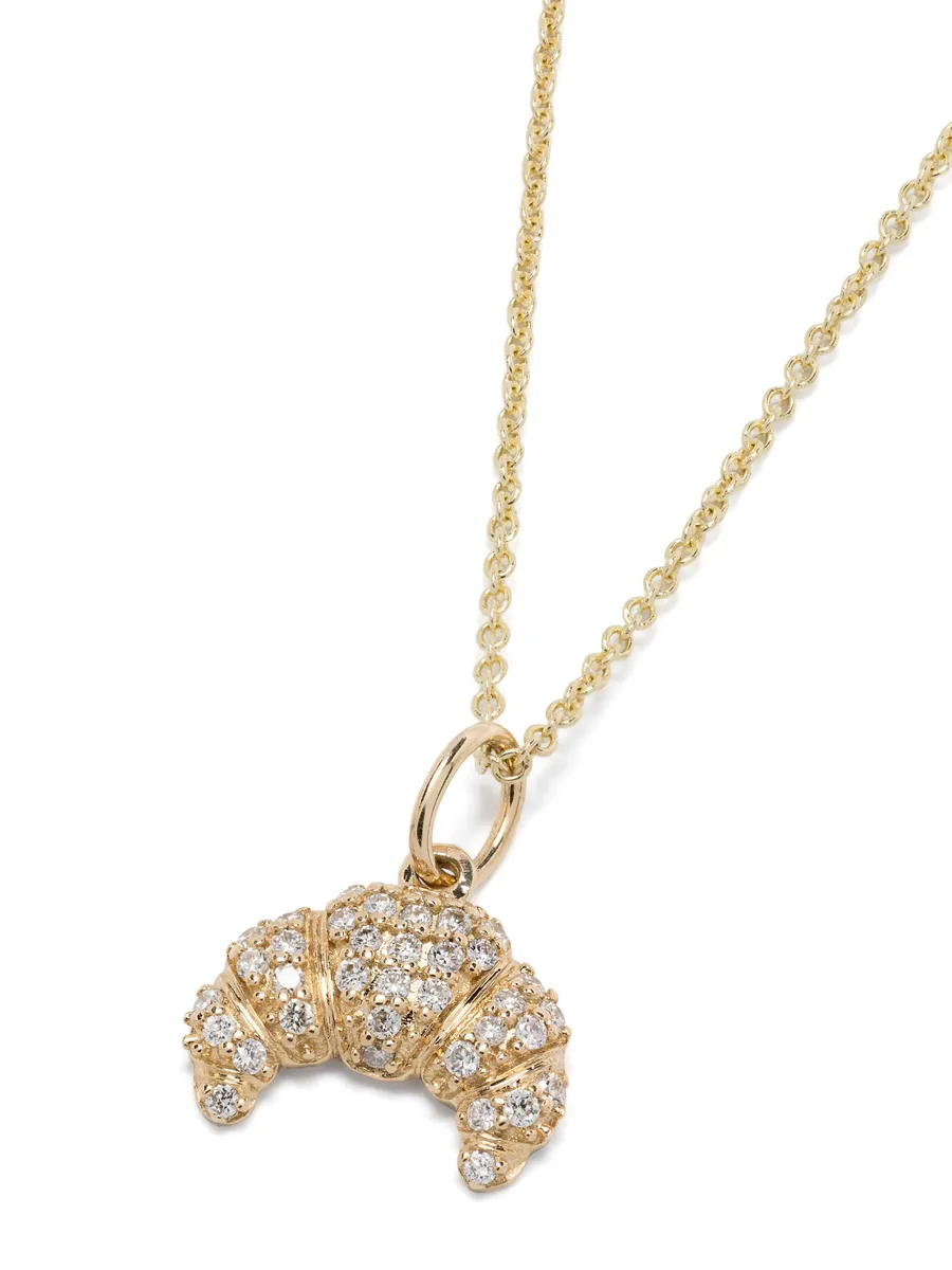 колье Croissant Charm из желтого золота с бриллиантами 6