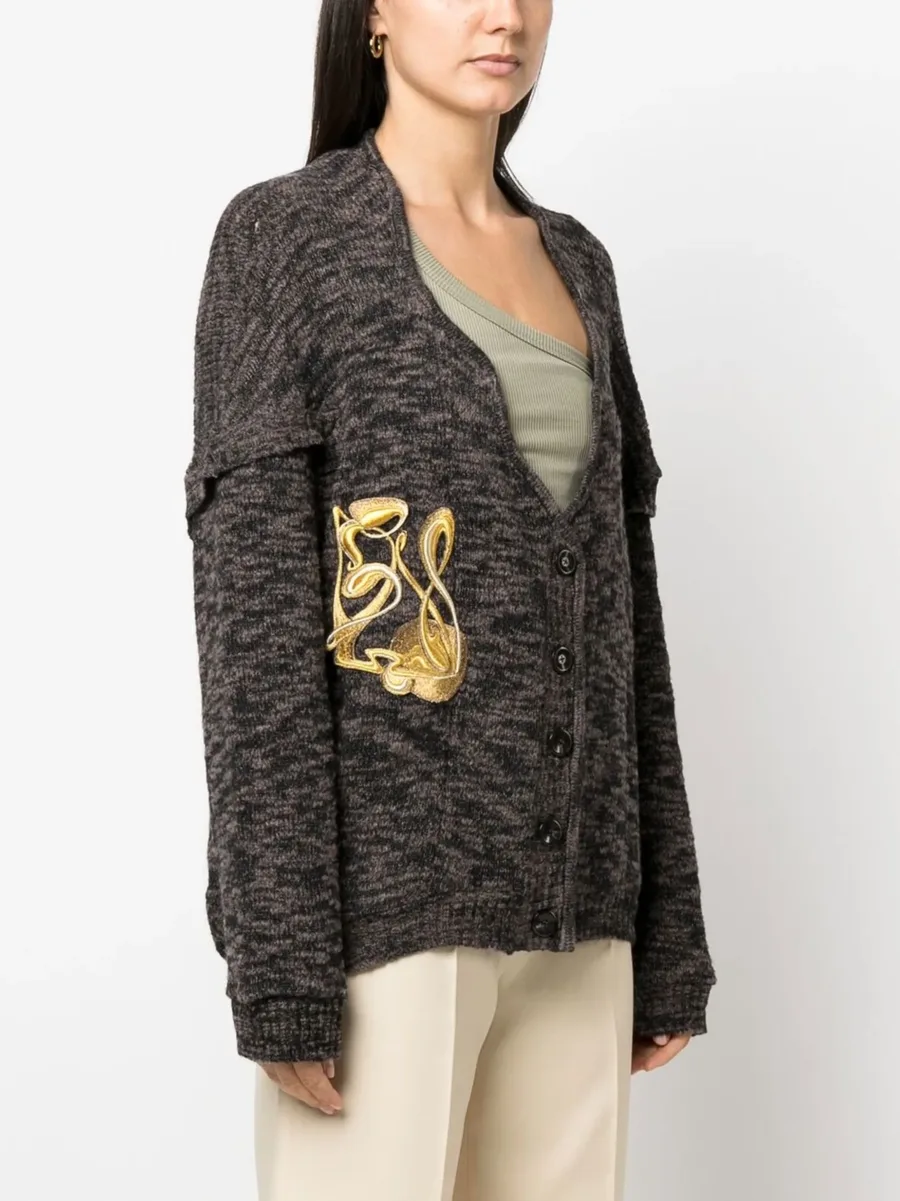 embroidered-detail knit cardigan 6