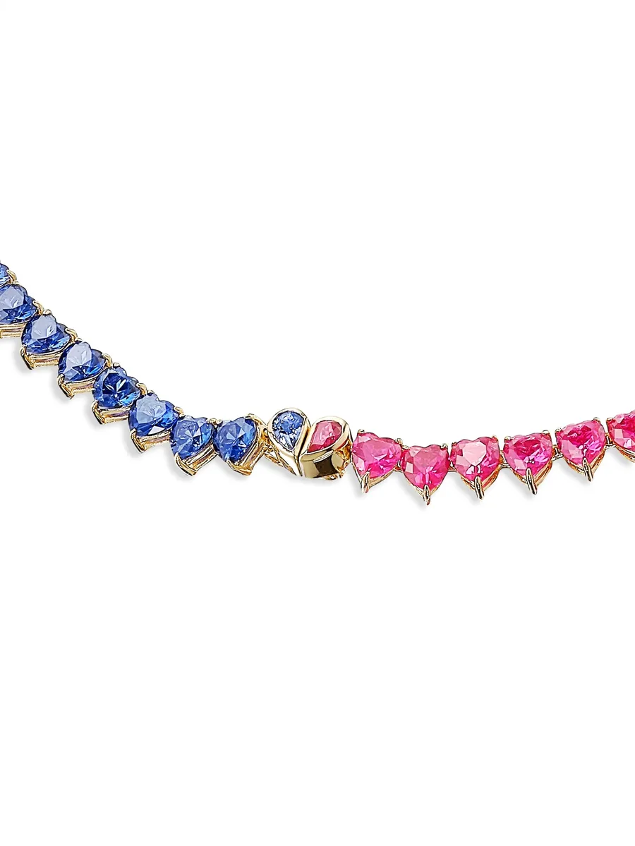 позолоченное колье Petite Magenta Eternity Heart 3