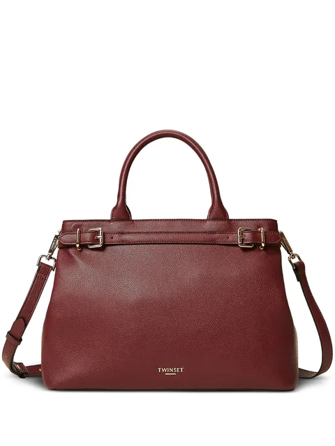 buckle top-handle tote bag