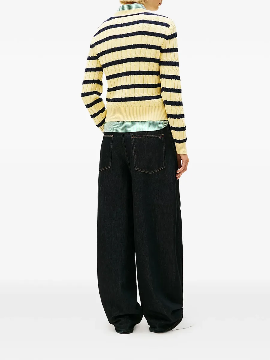 striped cable-knit sweater 3