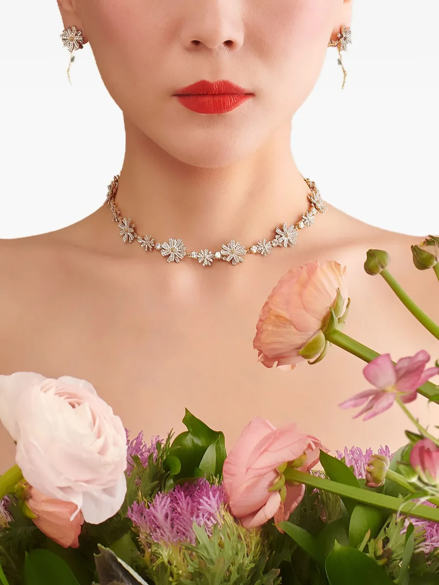 золотые серьги Daisy с бриллиантами и изумрудами 7