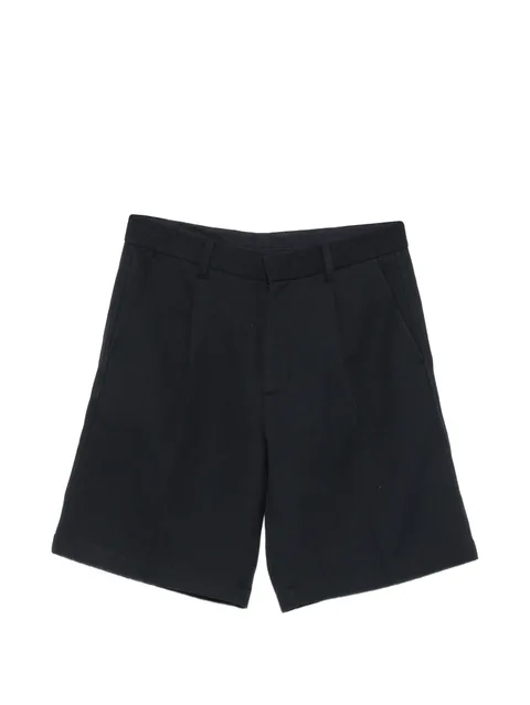 belt-loop pleated shorts