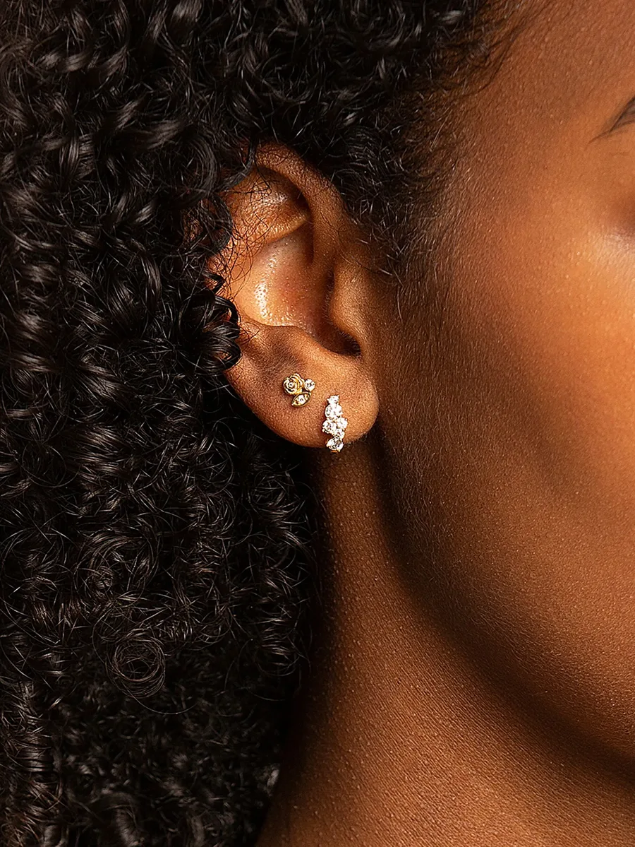 14kt yellow gold Cocktail diamond hoops 5