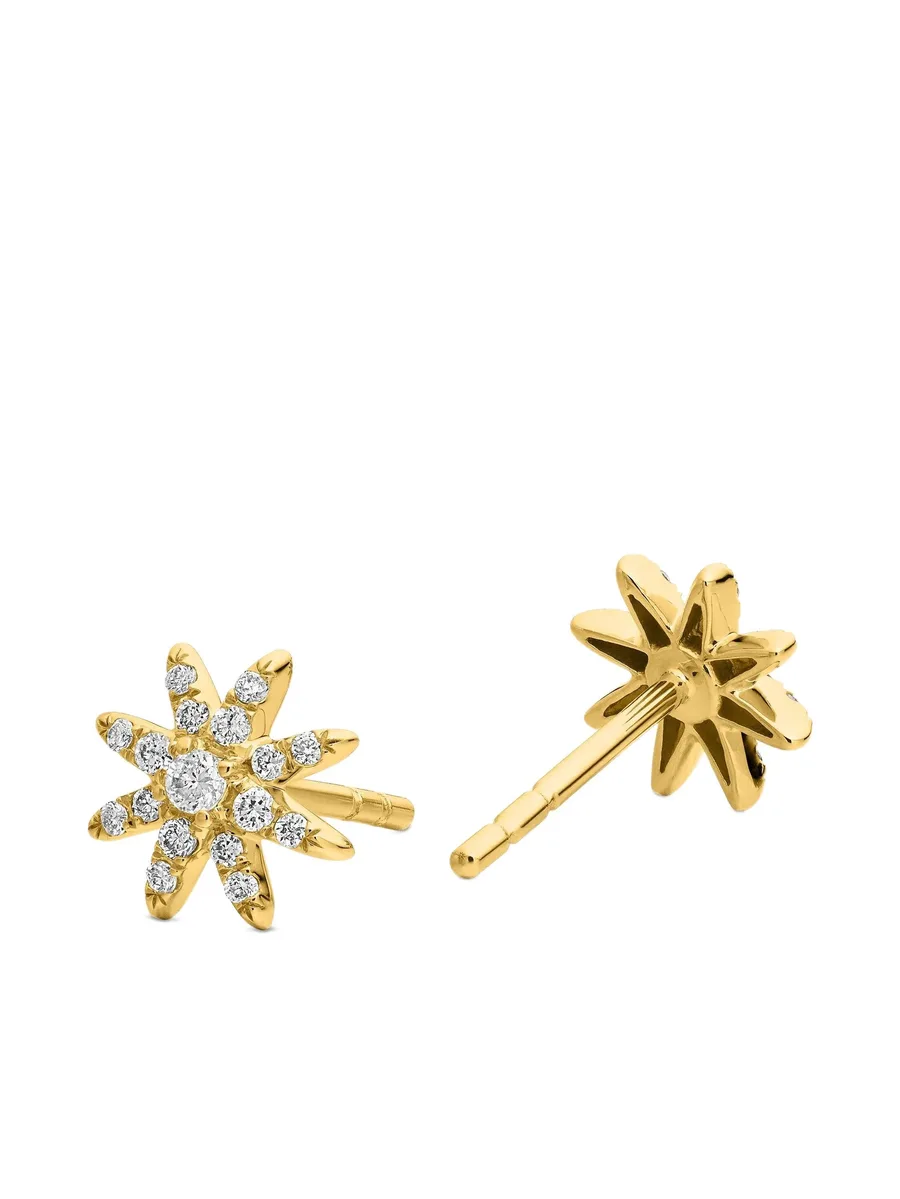 серьги-гвоздики Petite Starburst из желтого золота с бриллиантами (7.5 мм) 8
