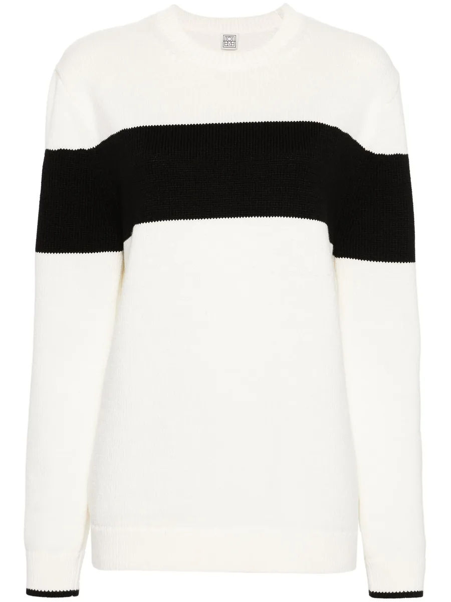striped crew-neck jumper 1