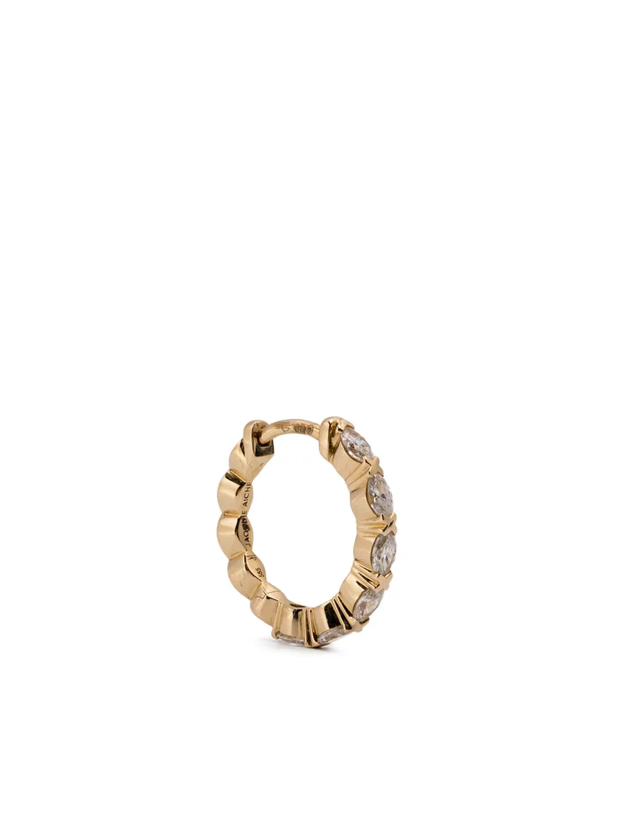 14CT yellow gold diamond mini hoop earrings 1