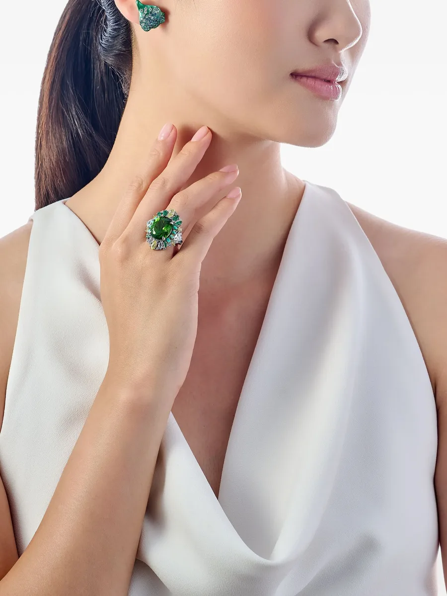 серьги Paraiba Petal с камнями 3