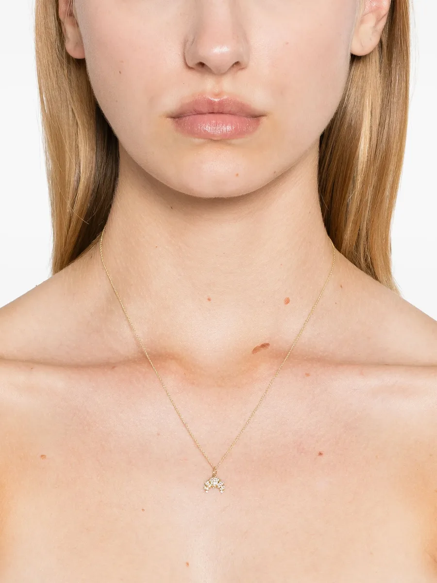 колье Croissant Charm из желтого золота с бриллиантами 3