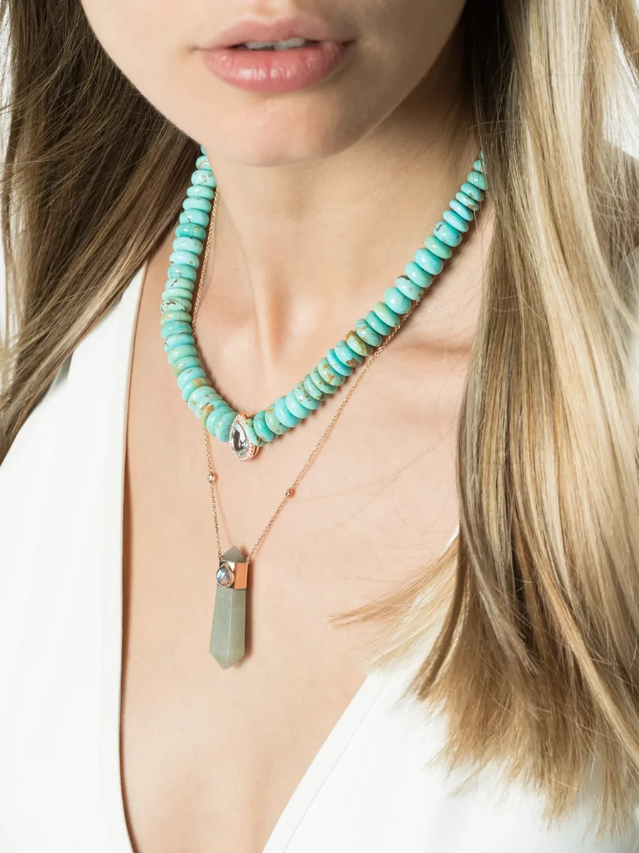 14kt rose gold multi-stone necklace 4
