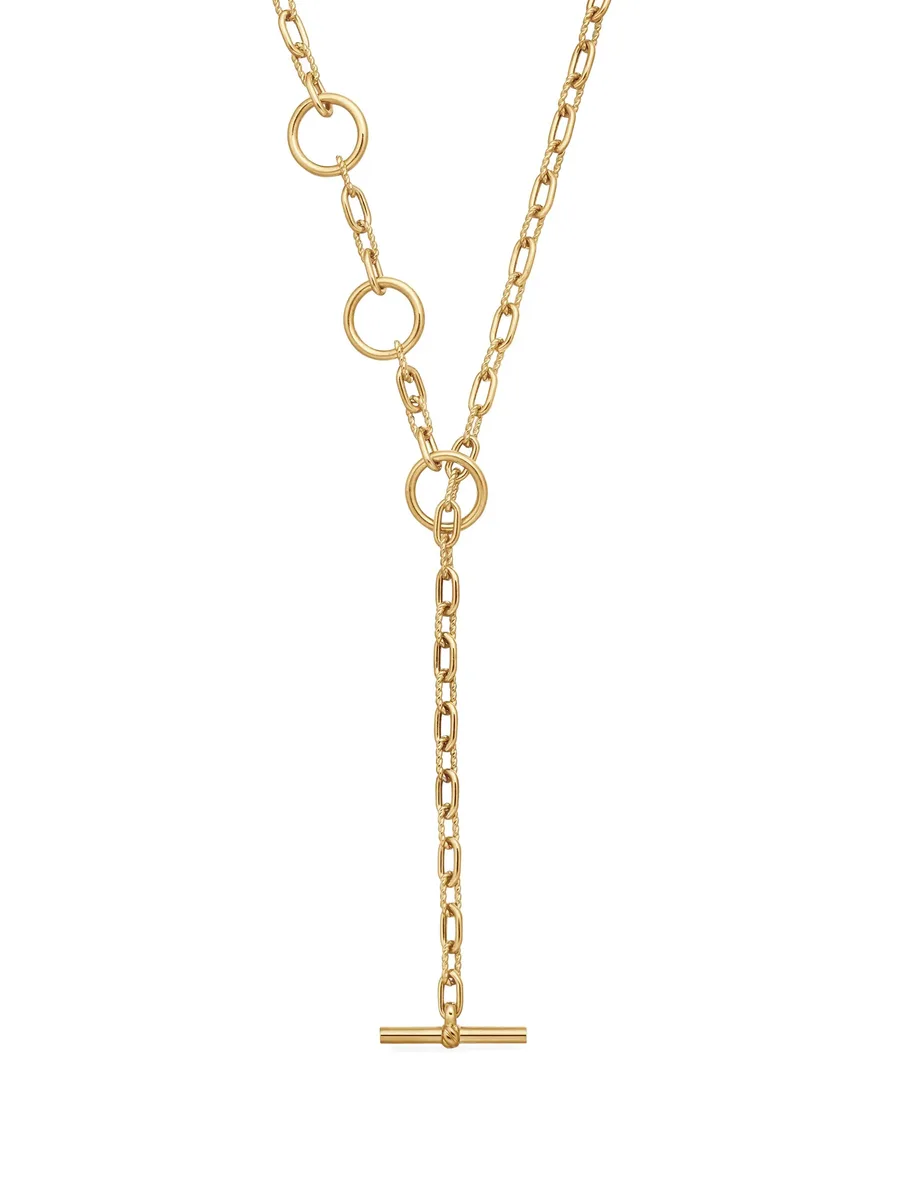 колье DY Madison Three Ring из желтого золота (3 мм) 2