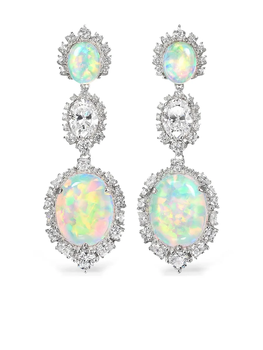 серьги-подвески Sky Opal из белого золота 1