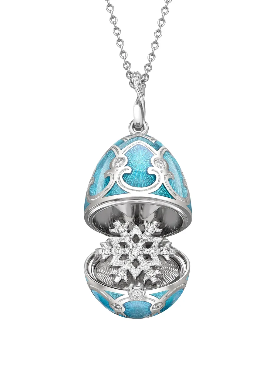 колье Heritage Snowflake Surprise Locket из белого золота с бриллиантами 3