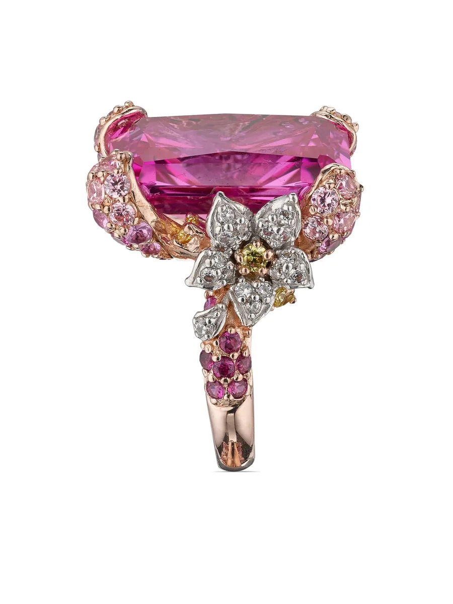 кольцо Rose Cinderella с бриллиантами и сапфиром 6