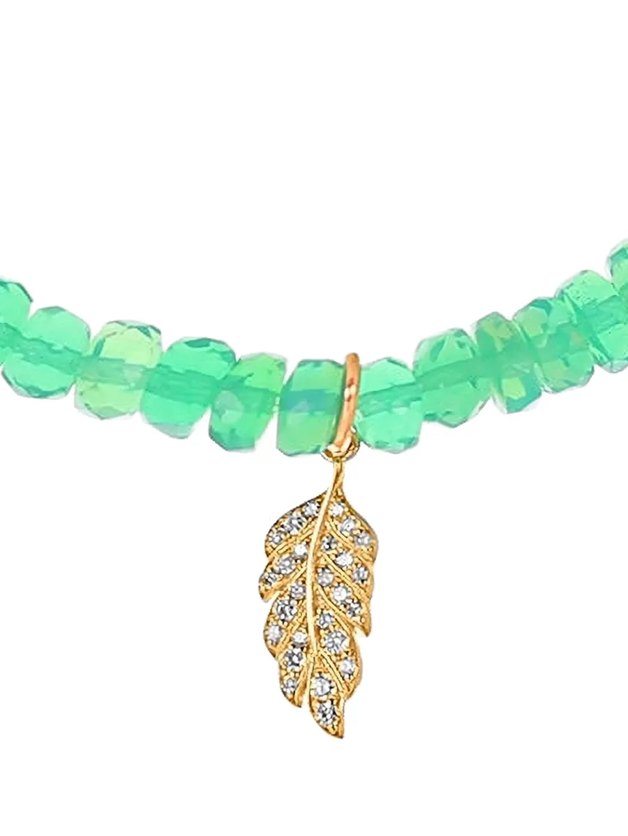 Feather opal and diamond charm bracelet 3