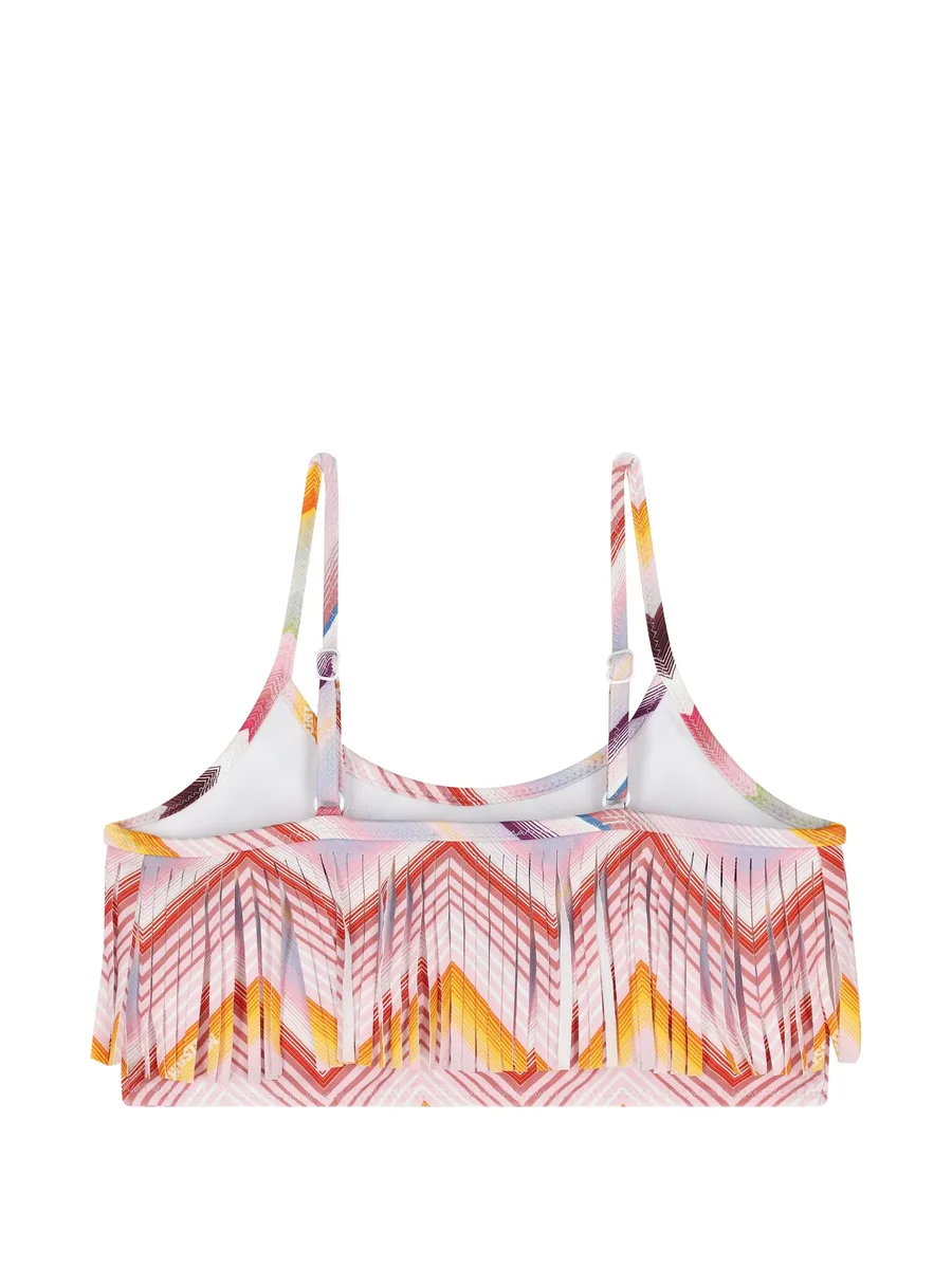 zigzag-print fringed bikini 6