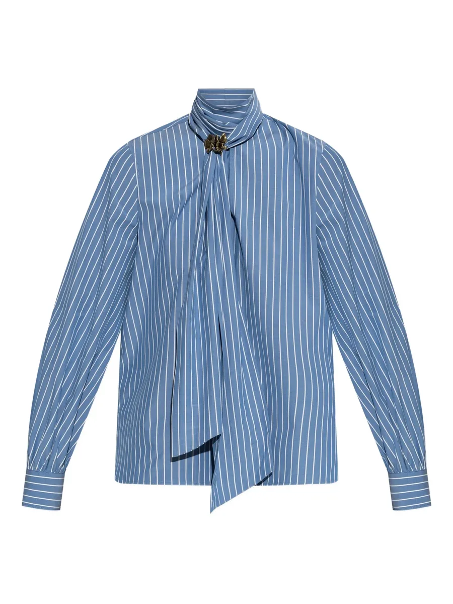Disco striped flower-embellished blouse 1