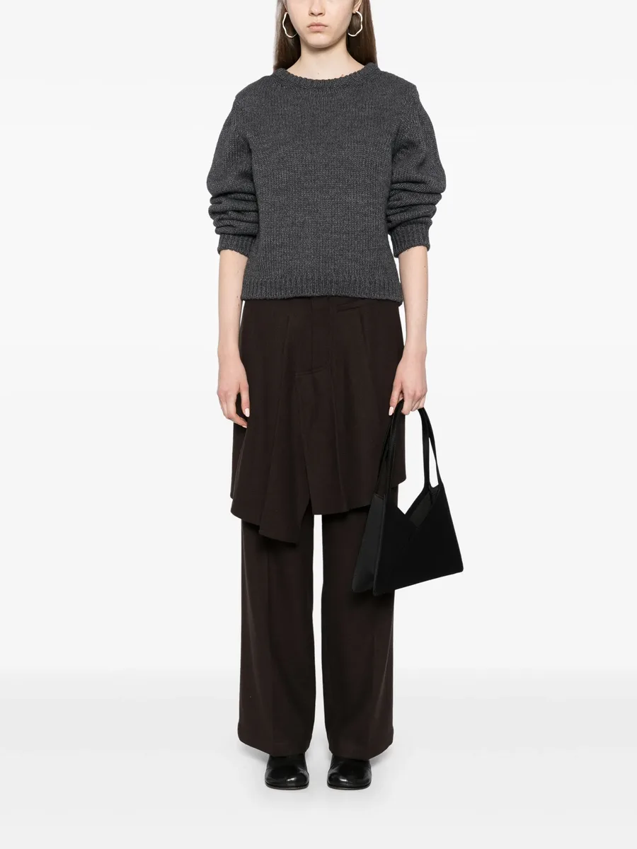 asymmetric pleats detailed straight pants 4