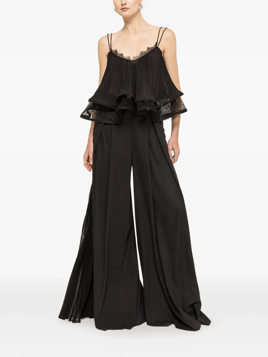 pleated lace-trim broken blouse 3