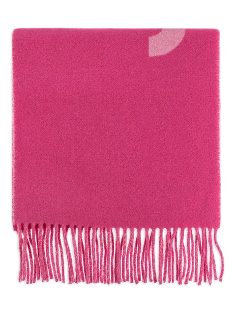 logo fringed scarf