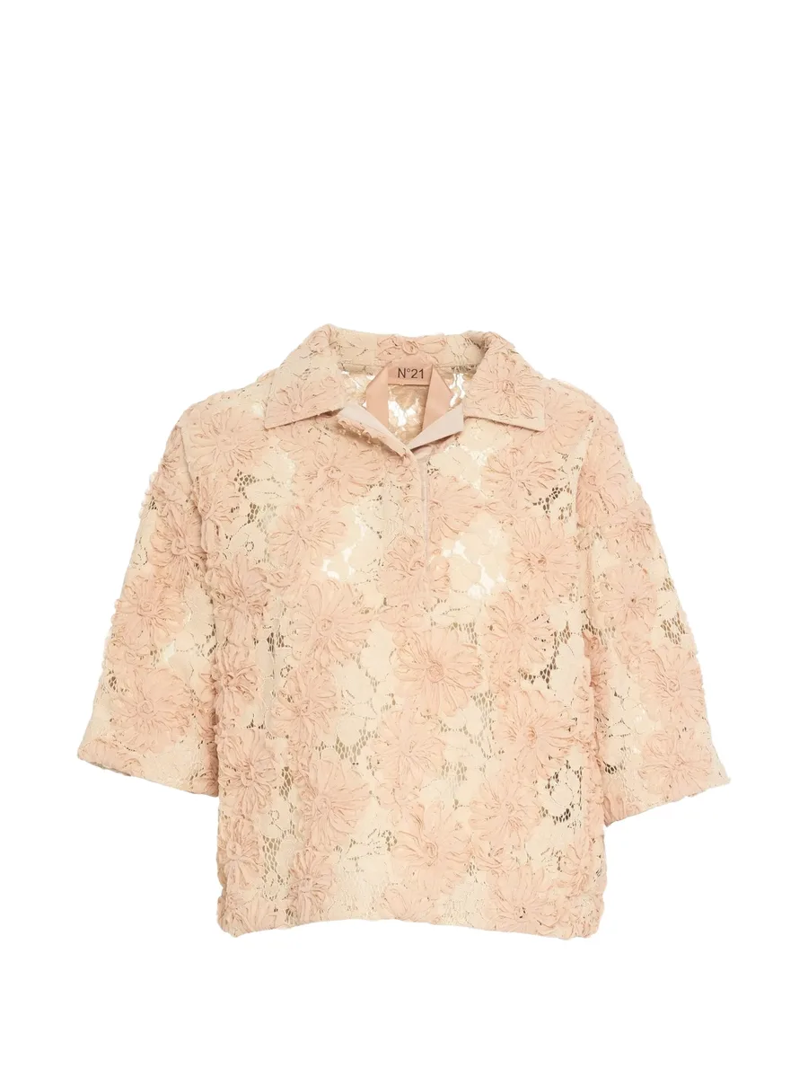 рубашка поло с цветочным принтом 1