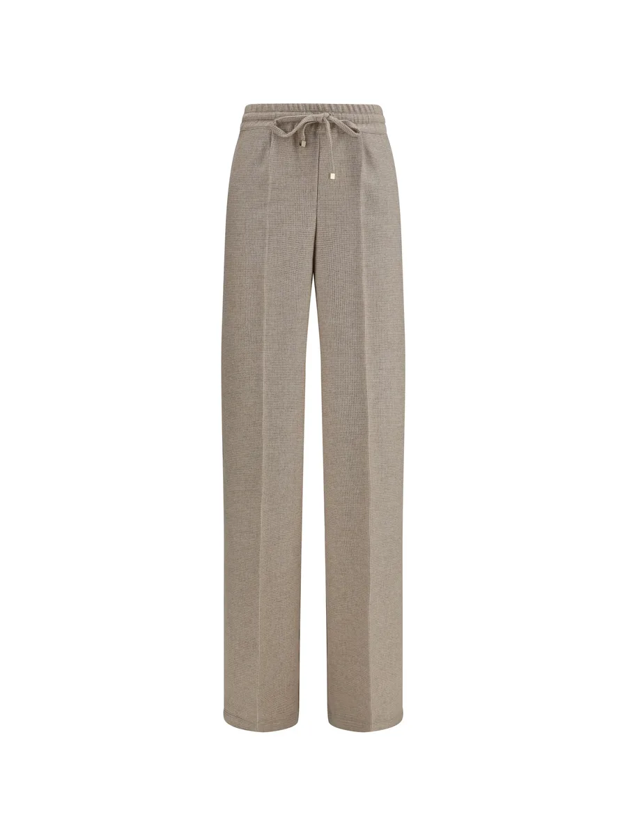 check-pattern drawstring trousers 1