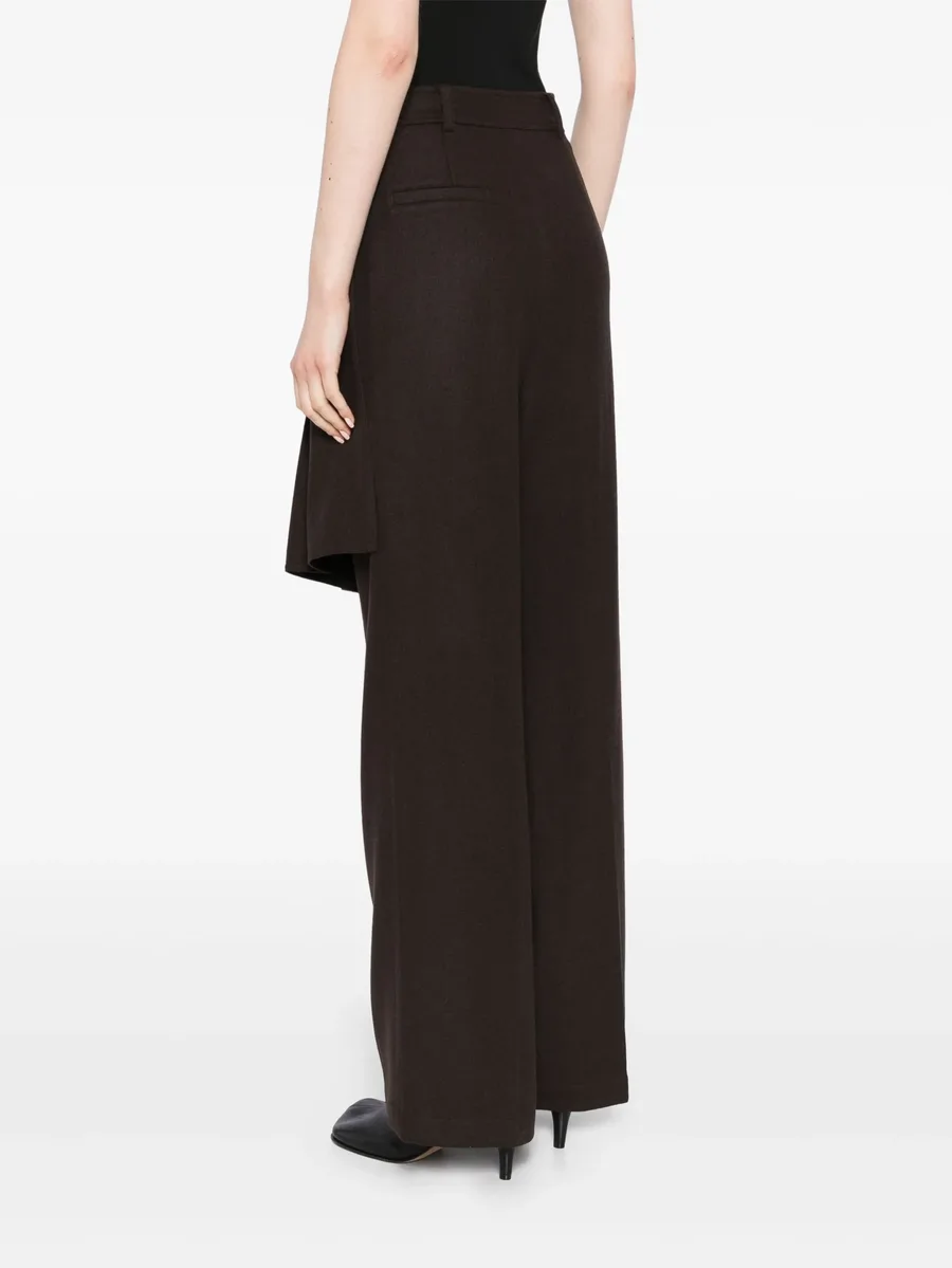 asymmetric pleats detailed straight pants 7