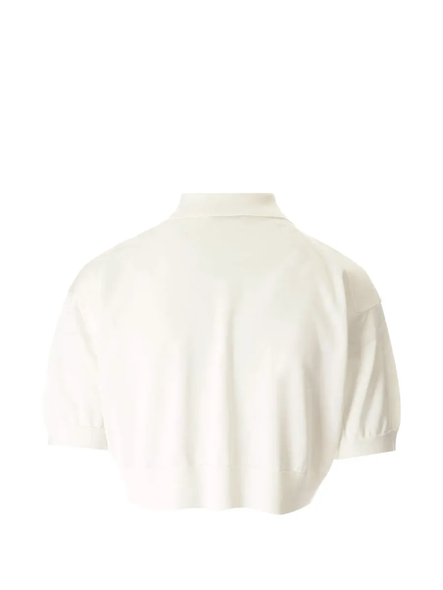 silk cropped polo shirt 11