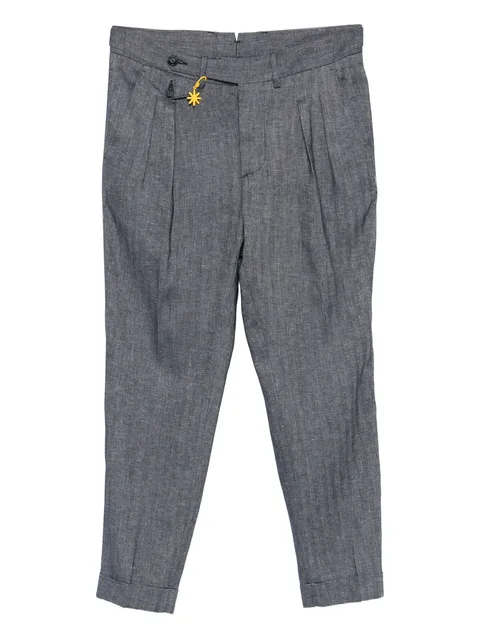 pleated star-detail trousers