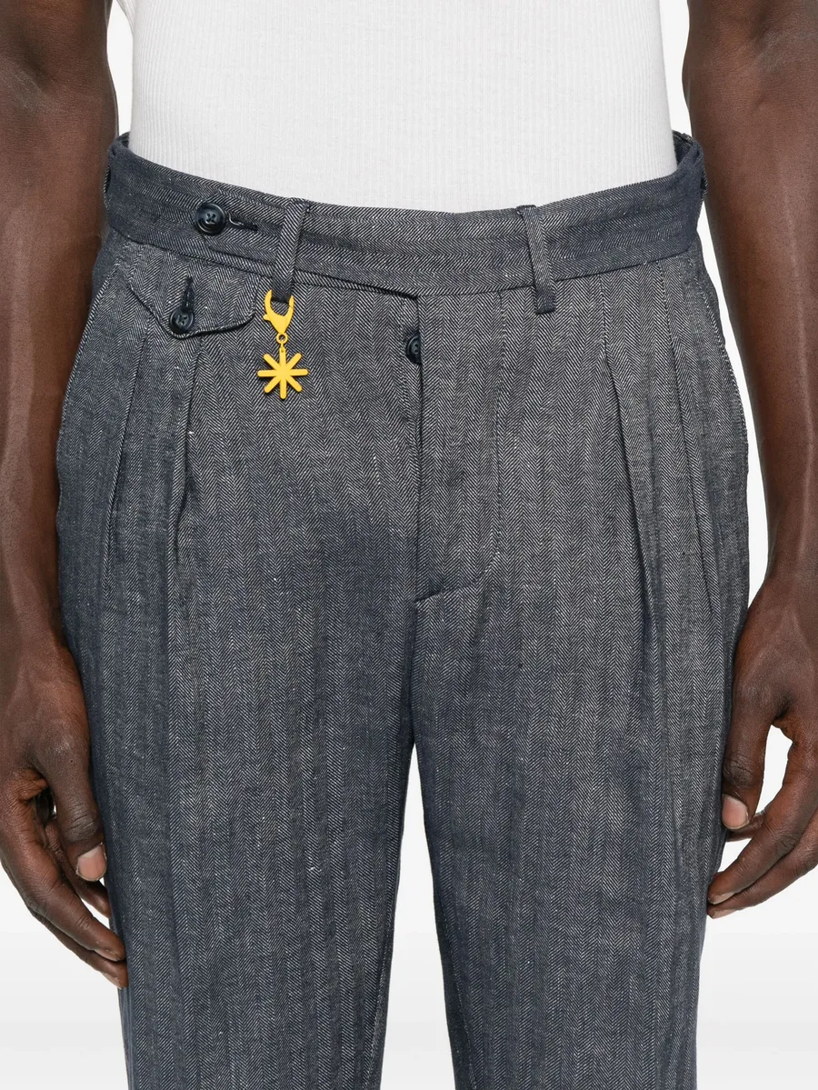 pleated star-detail trousers 9