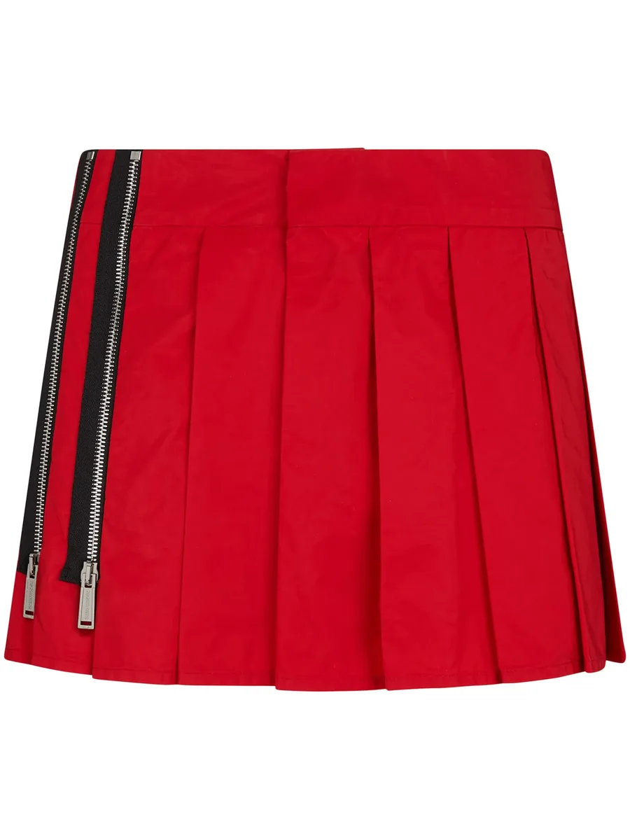 pressed-crease zip-detail skirt 1