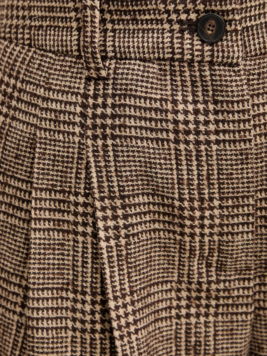 Ossana check pleated trousers 8
