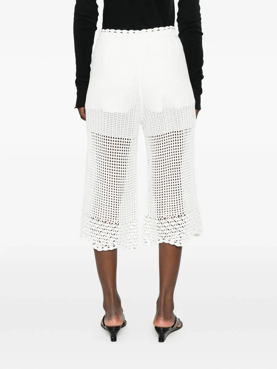 crochet-knit scalloped-hem trousers 8