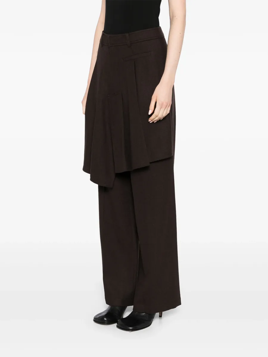 asymmetric pleats detailed straight pants 6