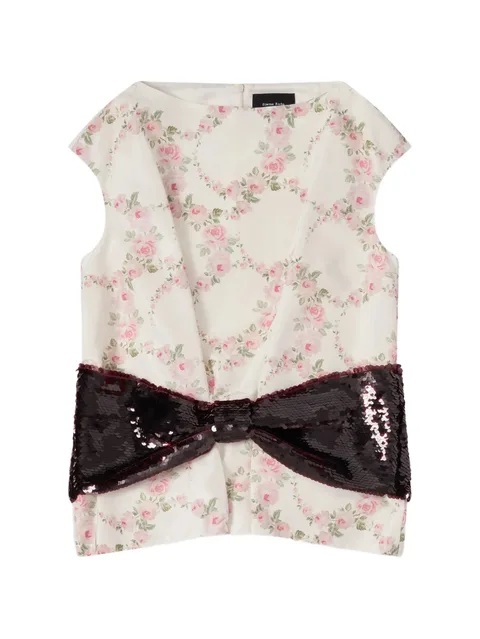 sequin-embellished bow-detail blouse