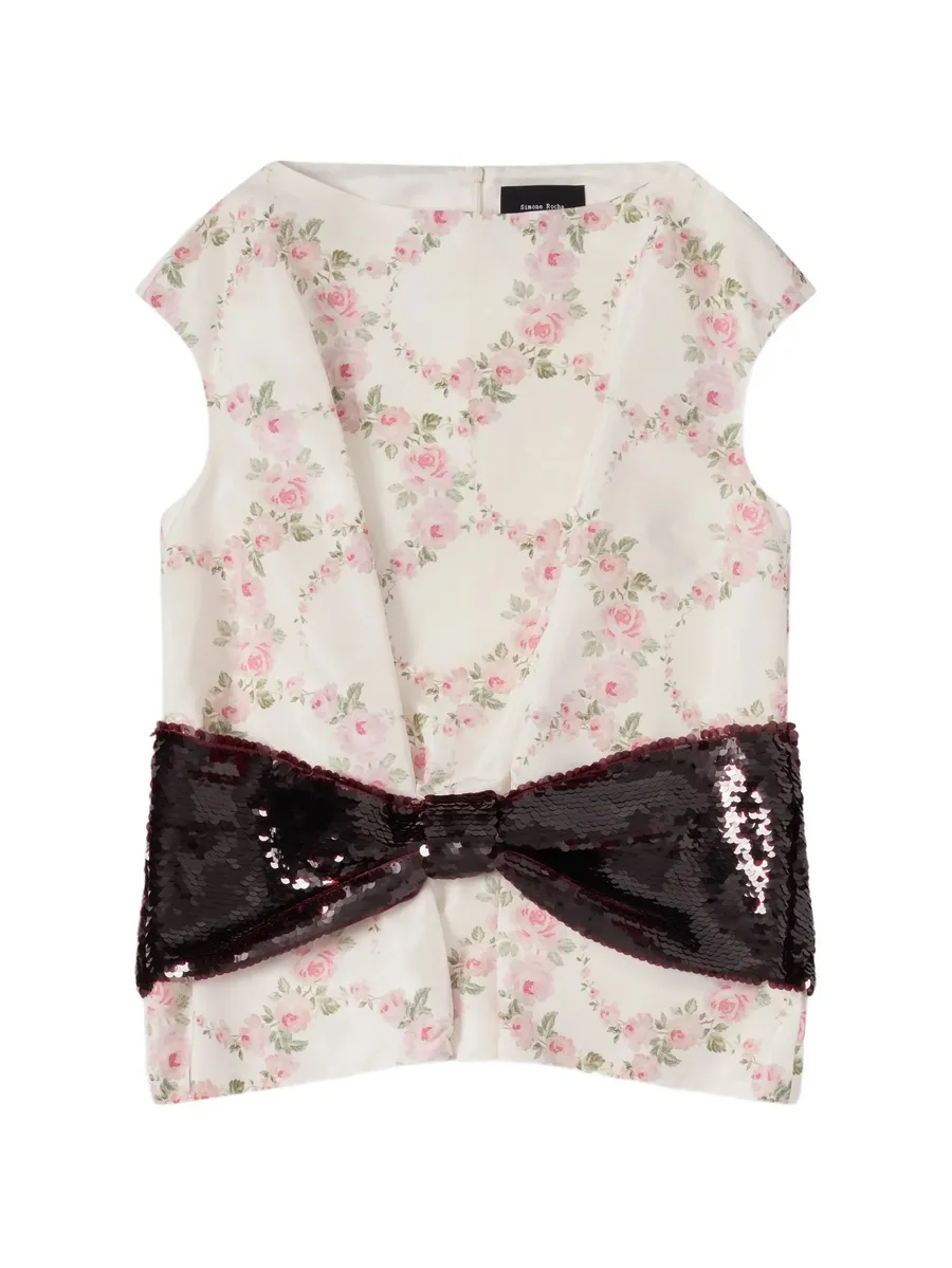 sequin-embellished bow-detail blouse 1