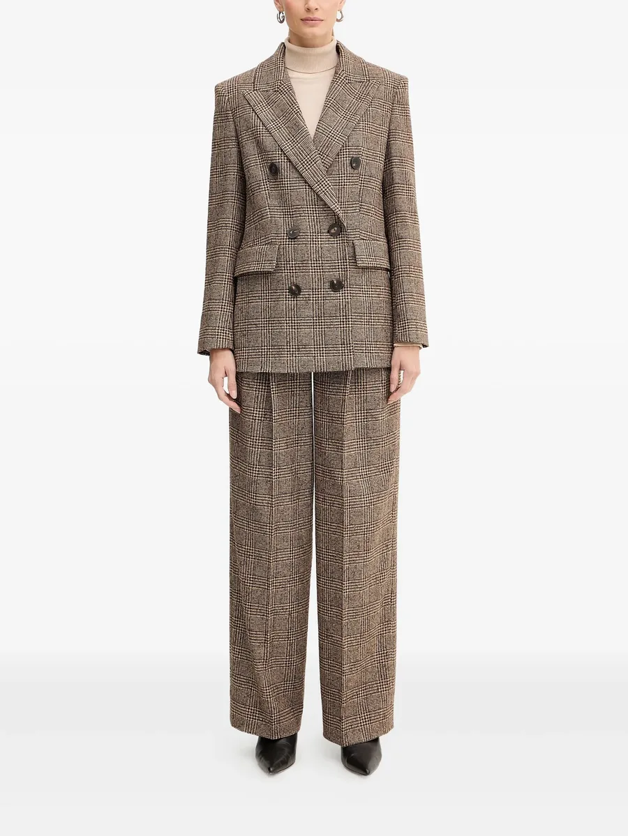 Ossana check pleated trousers 4