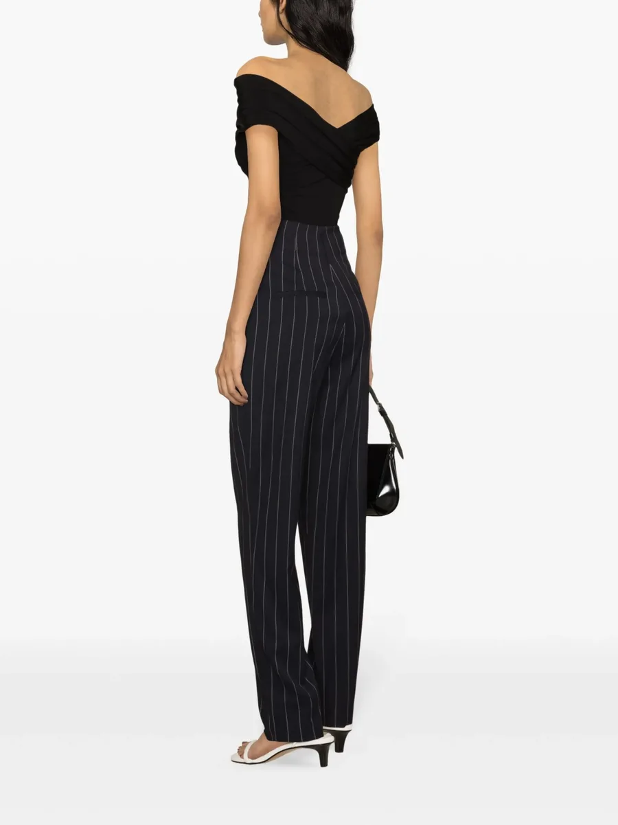 Horacia pinstriped tapered-leg trousers 7