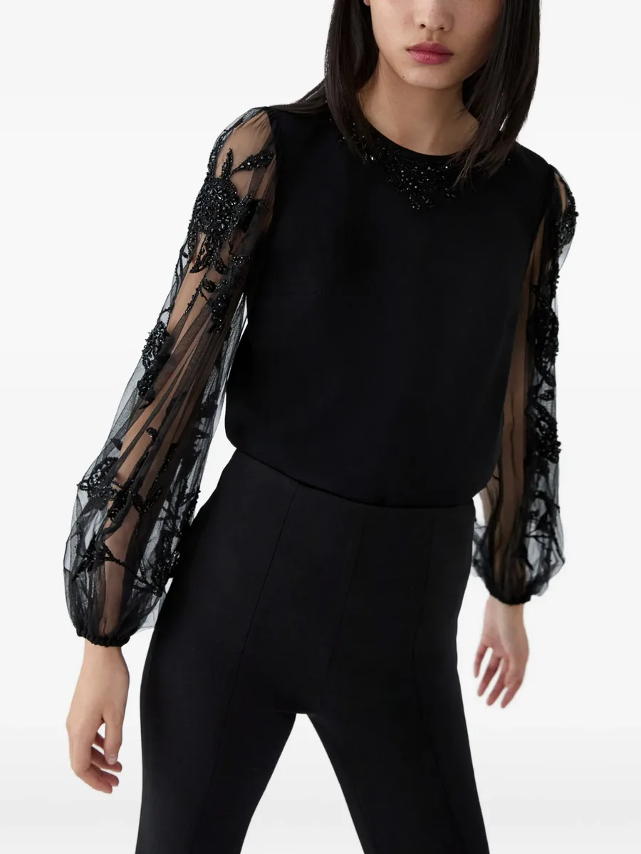 embroidered puff-sleeve top 7