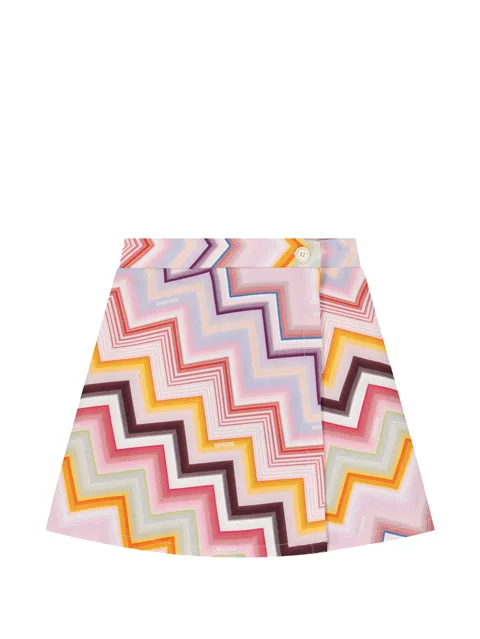 zigzag-print wrap skirt