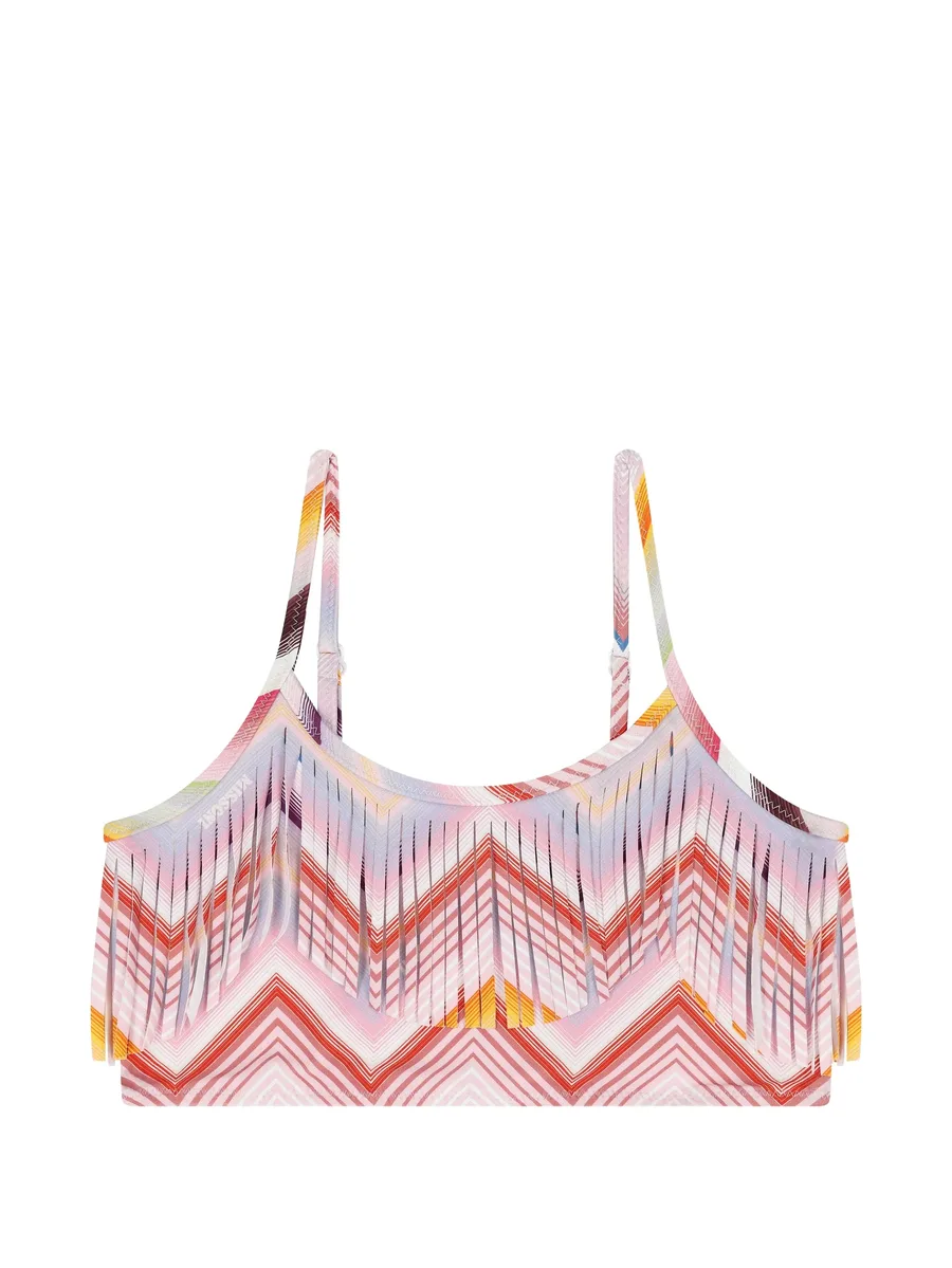 zigzag-print fringed bikini 5