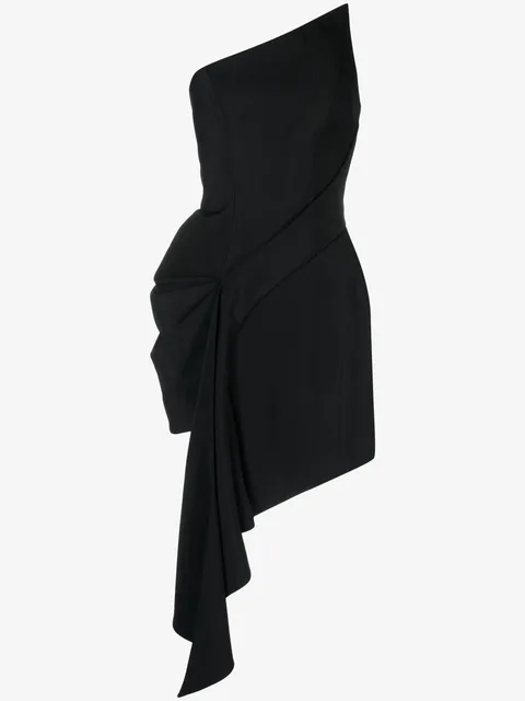 draped asymmetric minidress