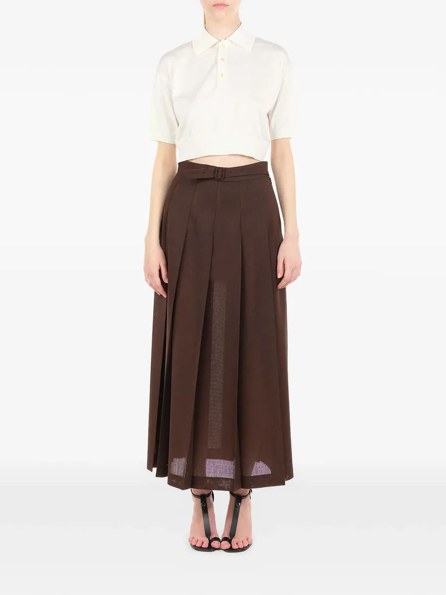 silk cropped polo shirt 3