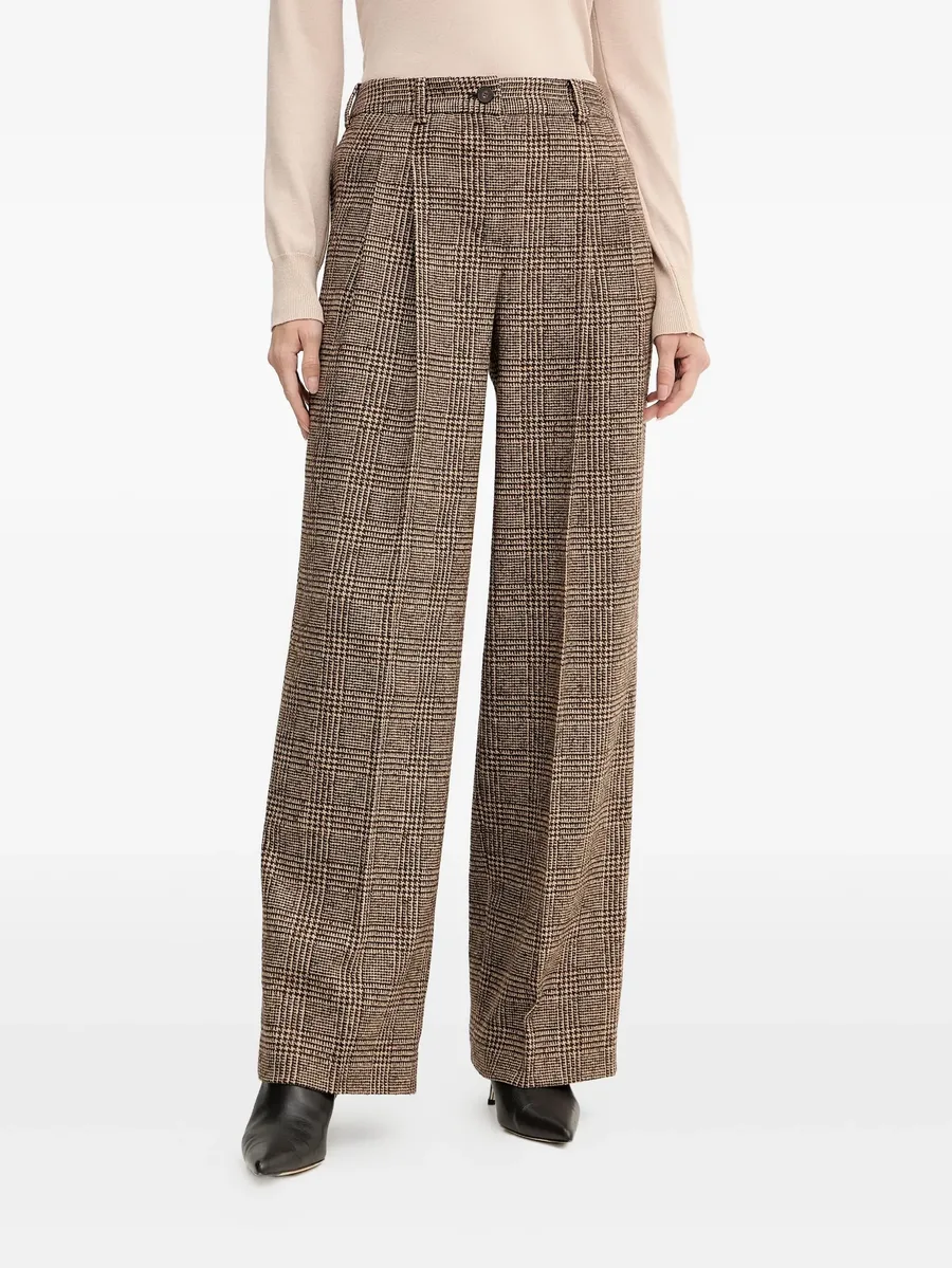 Ossana check pleated trousers 2