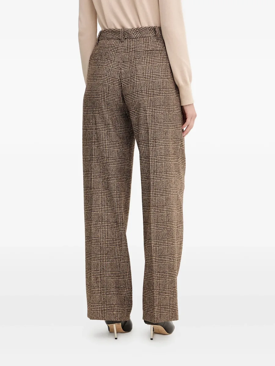 Ossana check pleated trousers 5
