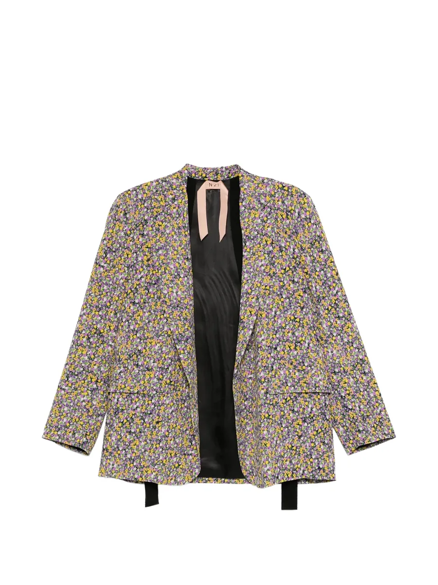 floral-print flap-pocket blazer 1