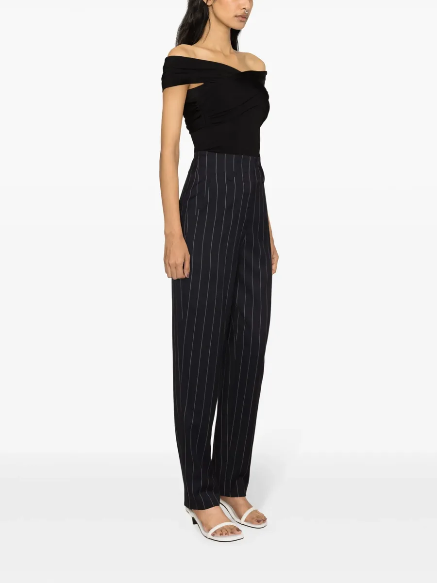 Horacia pinstriped tapered-leg trousers 6